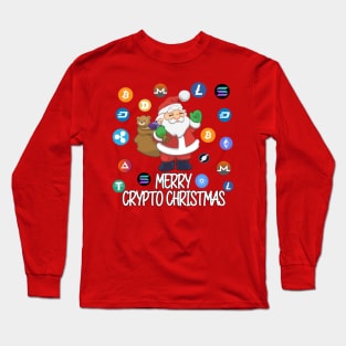 Crypto Christmas Santa Claus Long Sleeve T-Shirt